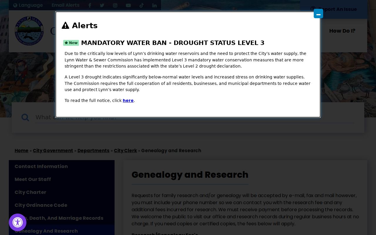 Lynn city directory genealogy research access instructions