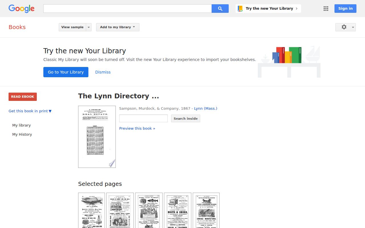 Lynn city directory 1867 digitized volume