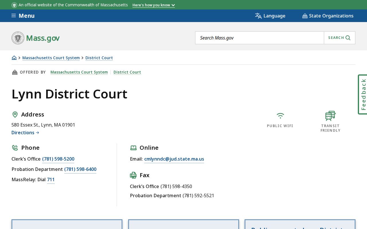 Lynn resident lookup Lynn District Court access information